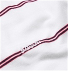 Adsum - Logo-Embroidered Striped Cotton-Jersey T-Shirt - White
