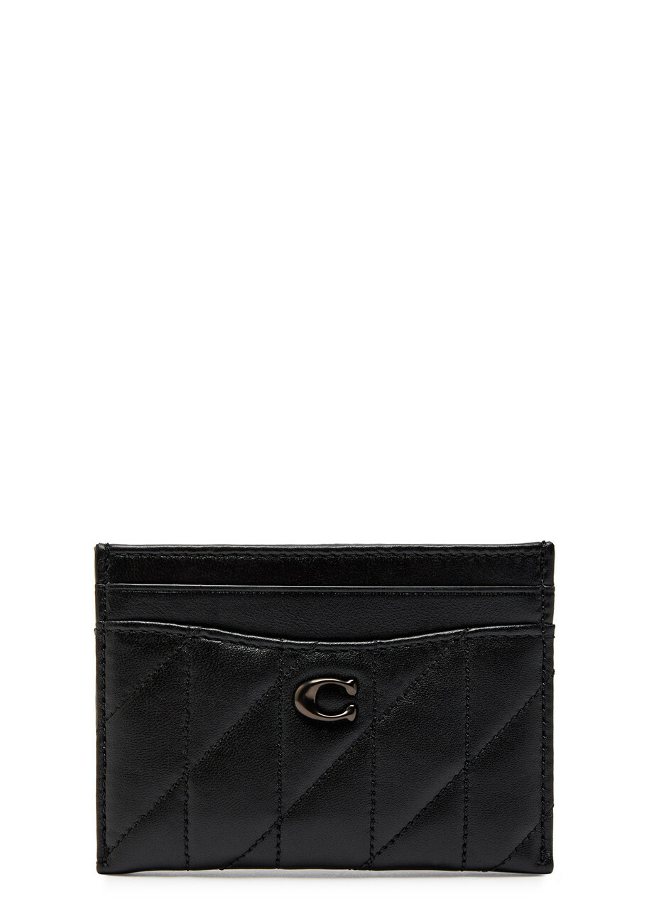 Coach Pillow Quilted Leather Card Holder - Black - One Size