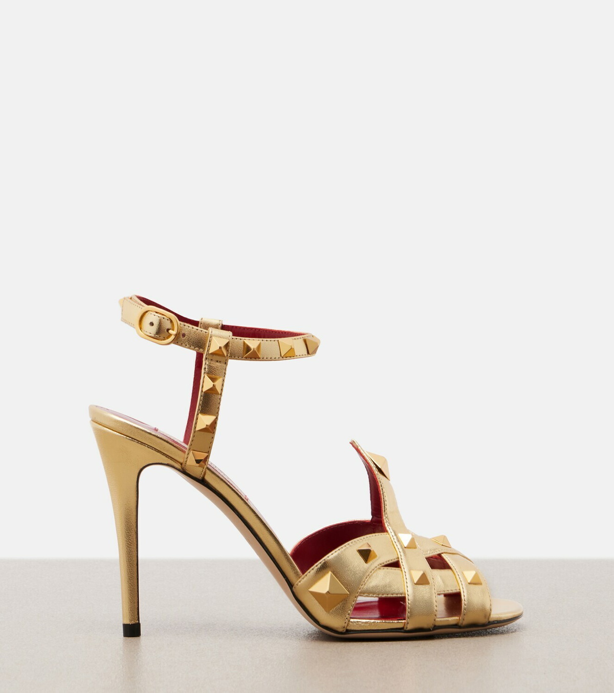 Valentino Garavani Studdy metallic leather sandals