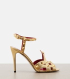Valentino Garavani Studdy metallic leather sandals