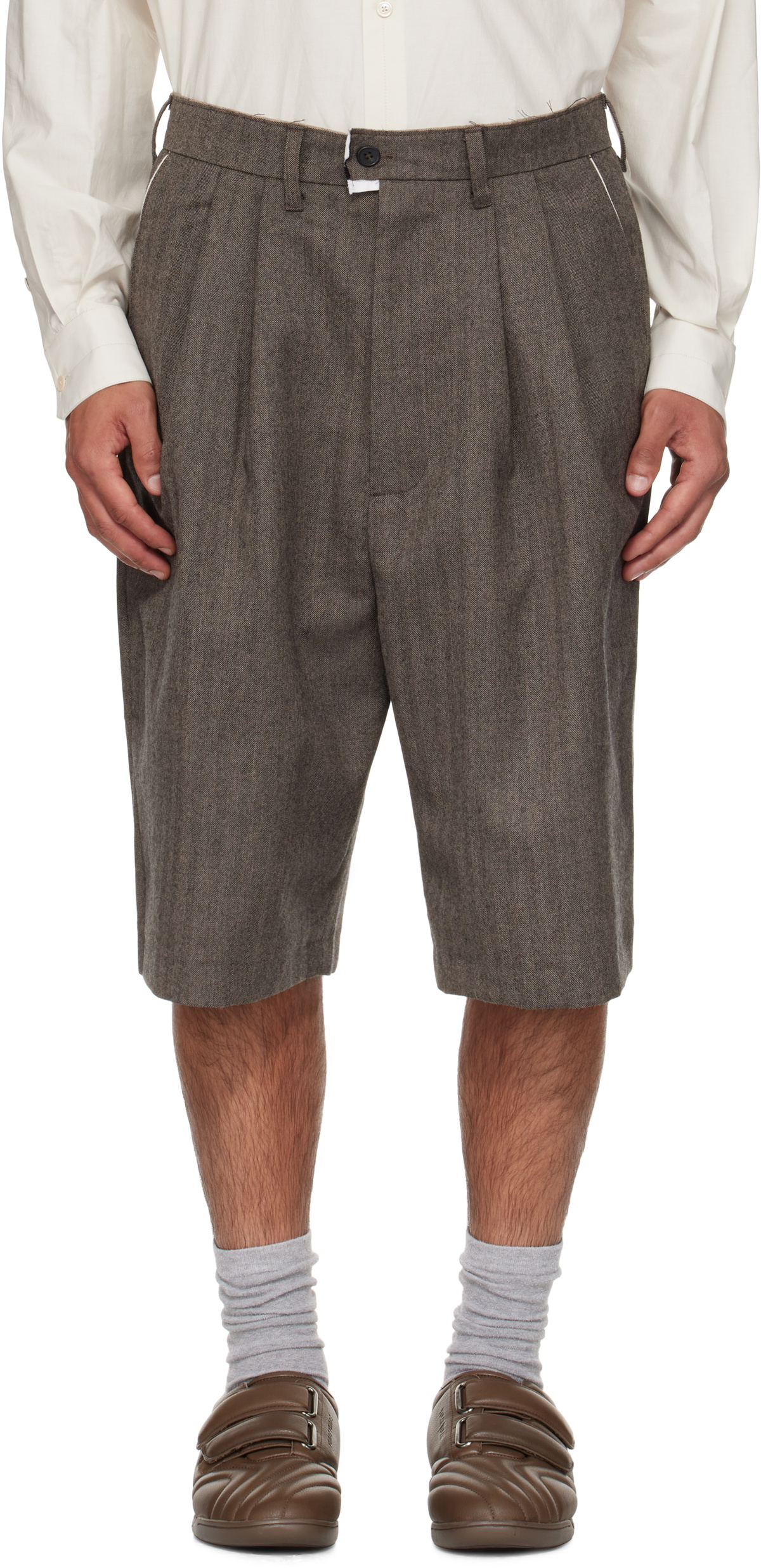Camiel Fortgens Brown Slim Suit Shorts