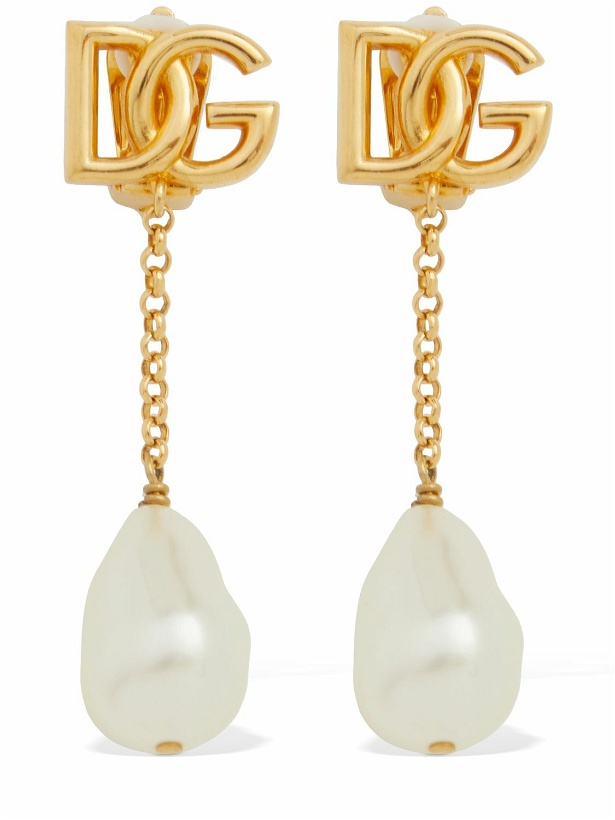 Photo: DOLCE & GABBANA Dg Imitation Pearl Clip-on Earrings