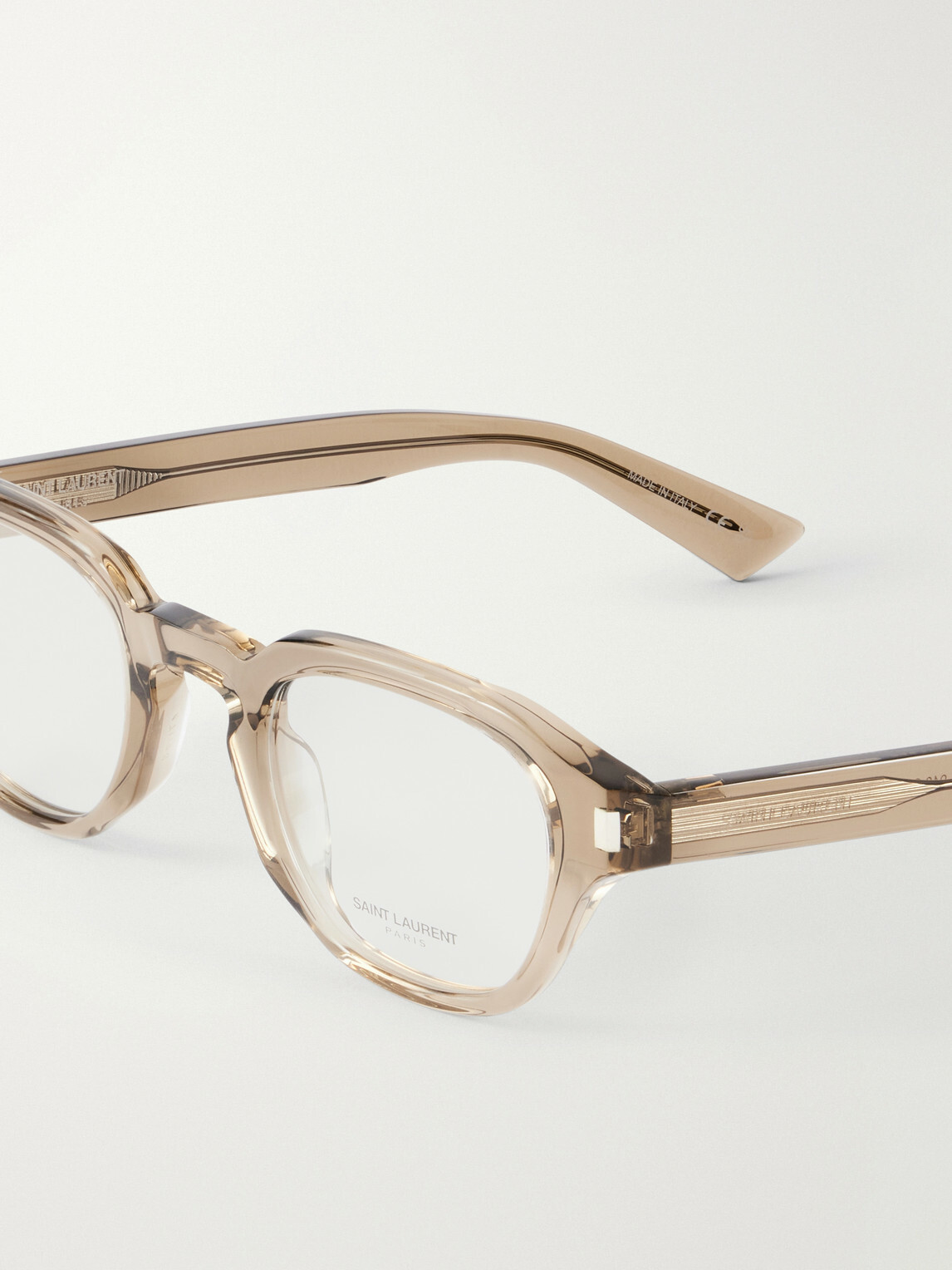 SAINT LAURENT - SL 946 OPT Round-Frame Recycled Acetate Glasses - Brown