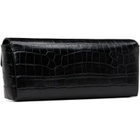 TOTEME Black Soft Croco-Embossed T Clutch