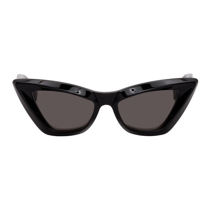 Photo: Bottega Veneta Black Cat-Eye Sunglasses