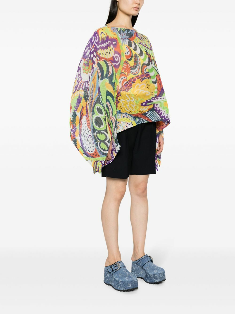 小物 PLEATS PLEASE Pleated processing stole Pleats Please by Issey Miyake Basic Madame T Stole - Black