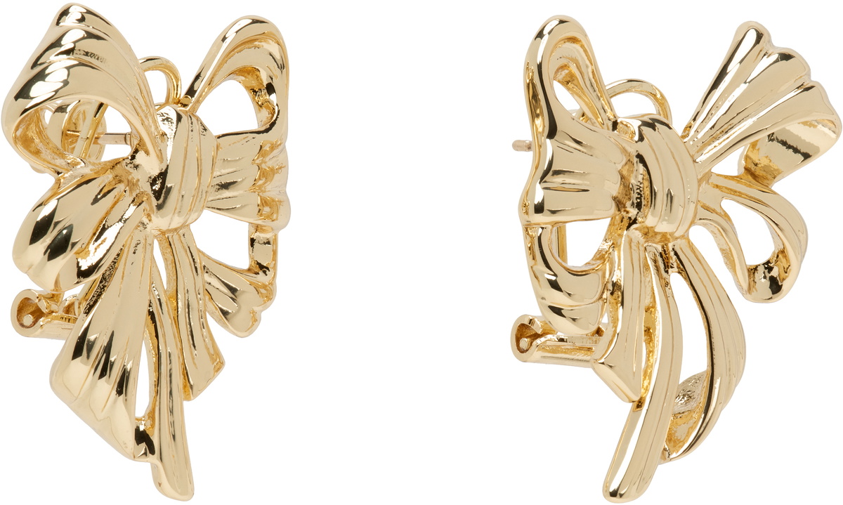 ANINE BING Gold Bow Earrings