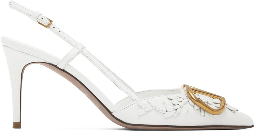 Valentino white heels hotsell