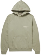 FEAR OF GOD ESSENTIALS - Logo-Flocked Cotton-Blend Jersey Hoodie - Green