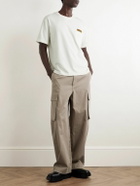 Bottega Veneta - Intrecciato Suede-Trimmed Cotton-Jersey T-Shirt - Neutrals