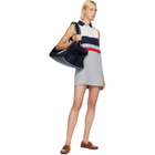 Versace Navy Terry Cloth Jacquard Gym Duffle Bag