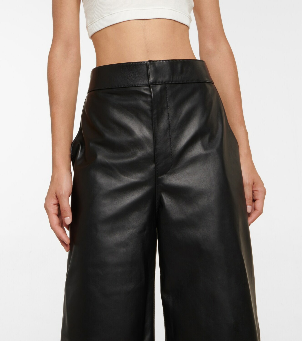 Loewe High-rise wide-leg leather pants Loewe