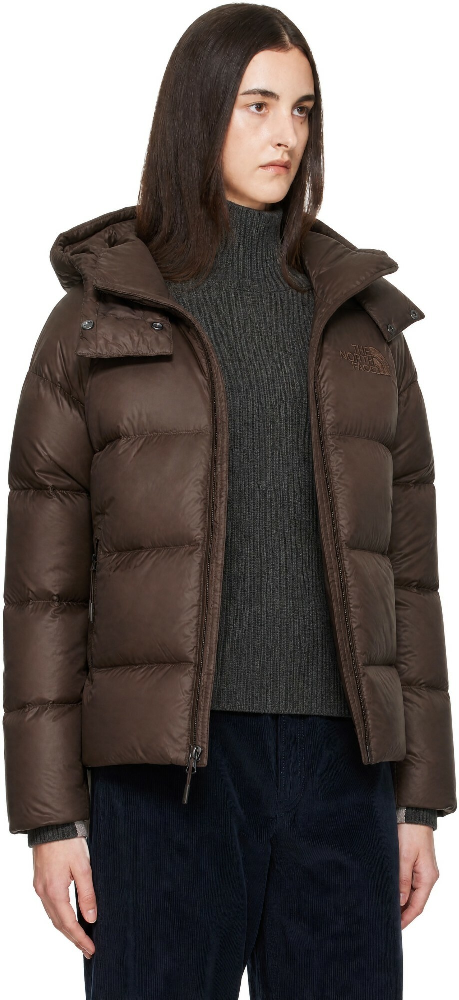 The North Face Brown Hydrenalite City Hooded Down Jacket
