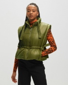 Ganni  Shiny Quilt Vest Green Vests