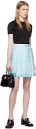 Versace Blue Barocco Miniskirt