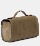 Savette Symmetry Pochette suede tote bag