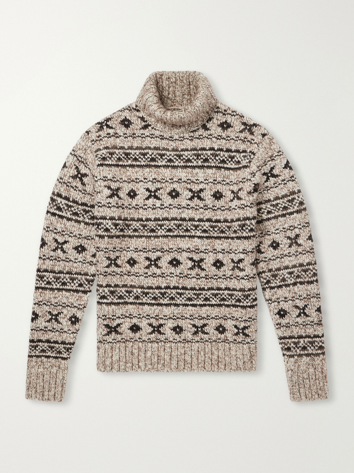 RRL - Fair Isle Wool-Blend Jacquard Rollneck Sweater - Brown