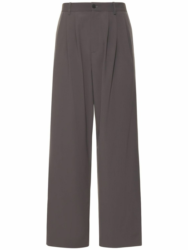 Photo: THE ROW Rufus Wide Leg Pleated Wool Pants