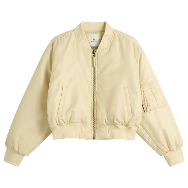 Photo: Anine Bing Women's Cropped Leon Bomber Jacket in Cream