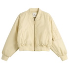 Anine Bing Women's Cropped Leon Bomber Jacket in Cream