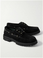 VINNY's - Aztec Suede Boat Shoes - Black
