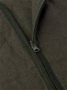 A Kind Of Guise - Bogdan Quilted Padded Stone-Washed Linen Gilet - Green