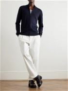 PIACENZA 1733 - Slim-Fit Silk and Cashmere-Blend Zip-Up Sweater - Blue