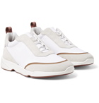 Loro Piana - Modular Walk Aqua Light Leather-Trimmed Shell and Suede Sneakers - White