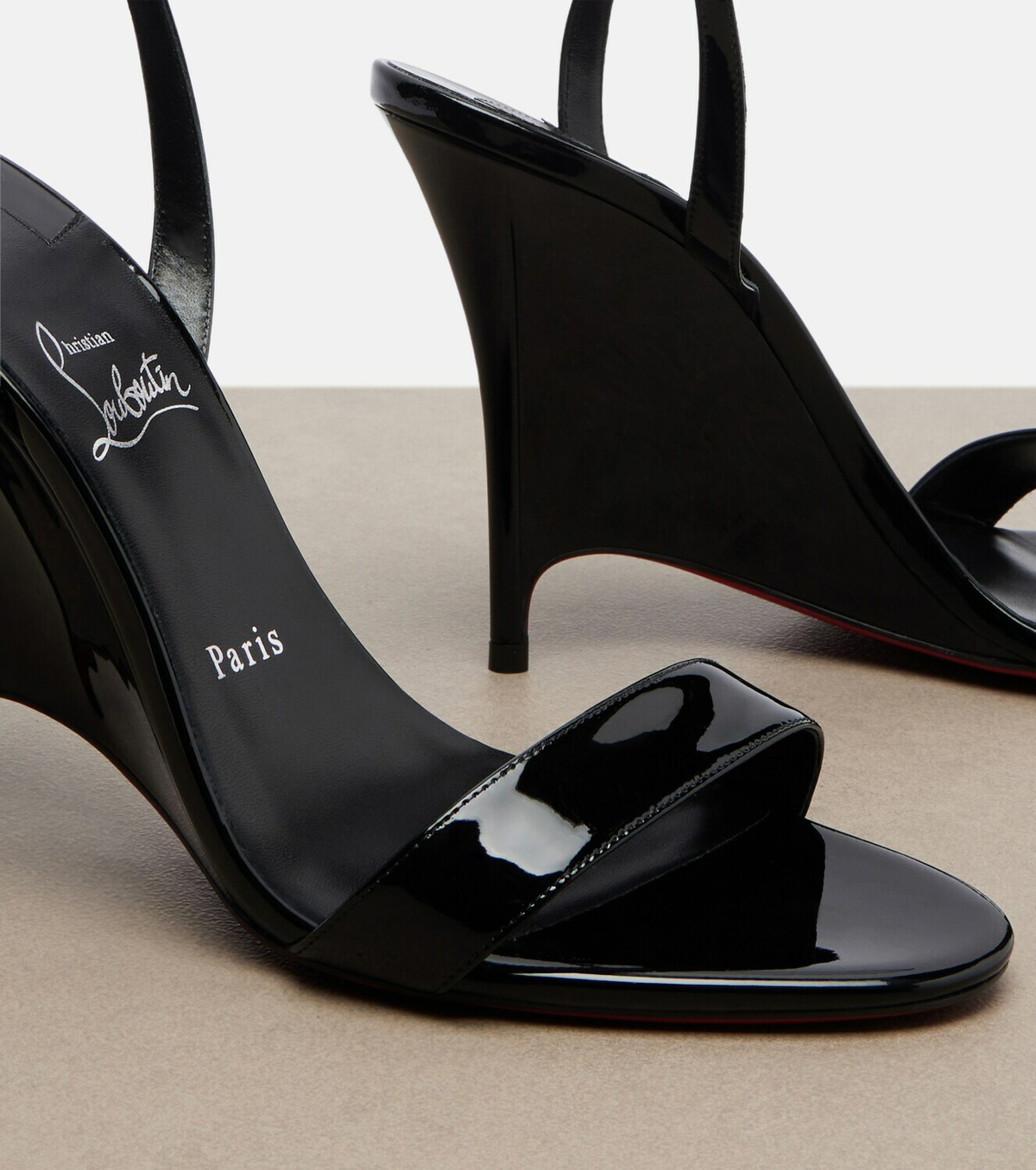 Christian Louboutin Miss Z patent leather wedge sandals
