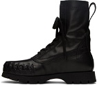 Jil Sander Black Braided Lace-Up Boots