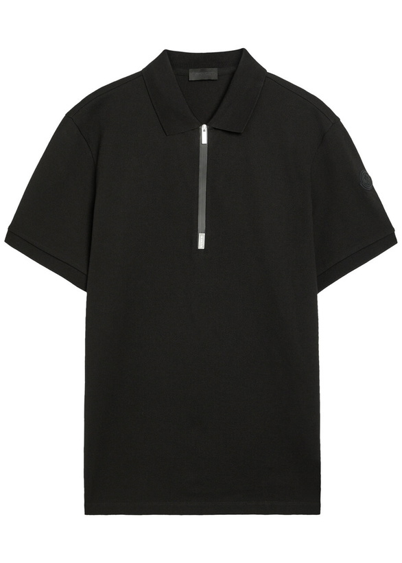 Photo: Moncler Half-zip Piqué Cotton Shirt Black