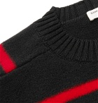 SAINT LAURENT - Slim-Fit Striped Virgin Wool Sweater - Red