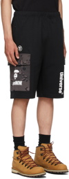 AAPE by A Bathing Ape Black Logo Sweat Shorts
