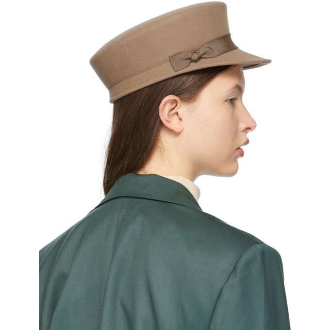 Maison Michel Beige Felt New Abby Cap Maison Michel