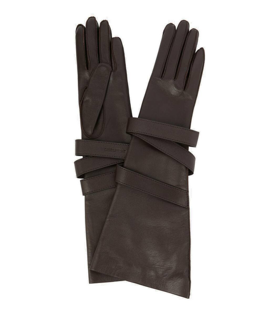 Saint Laurent - Chain-detail leather gloves Saint Laurent