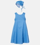 Montce Betsie plaid cotton minidress and scarf set