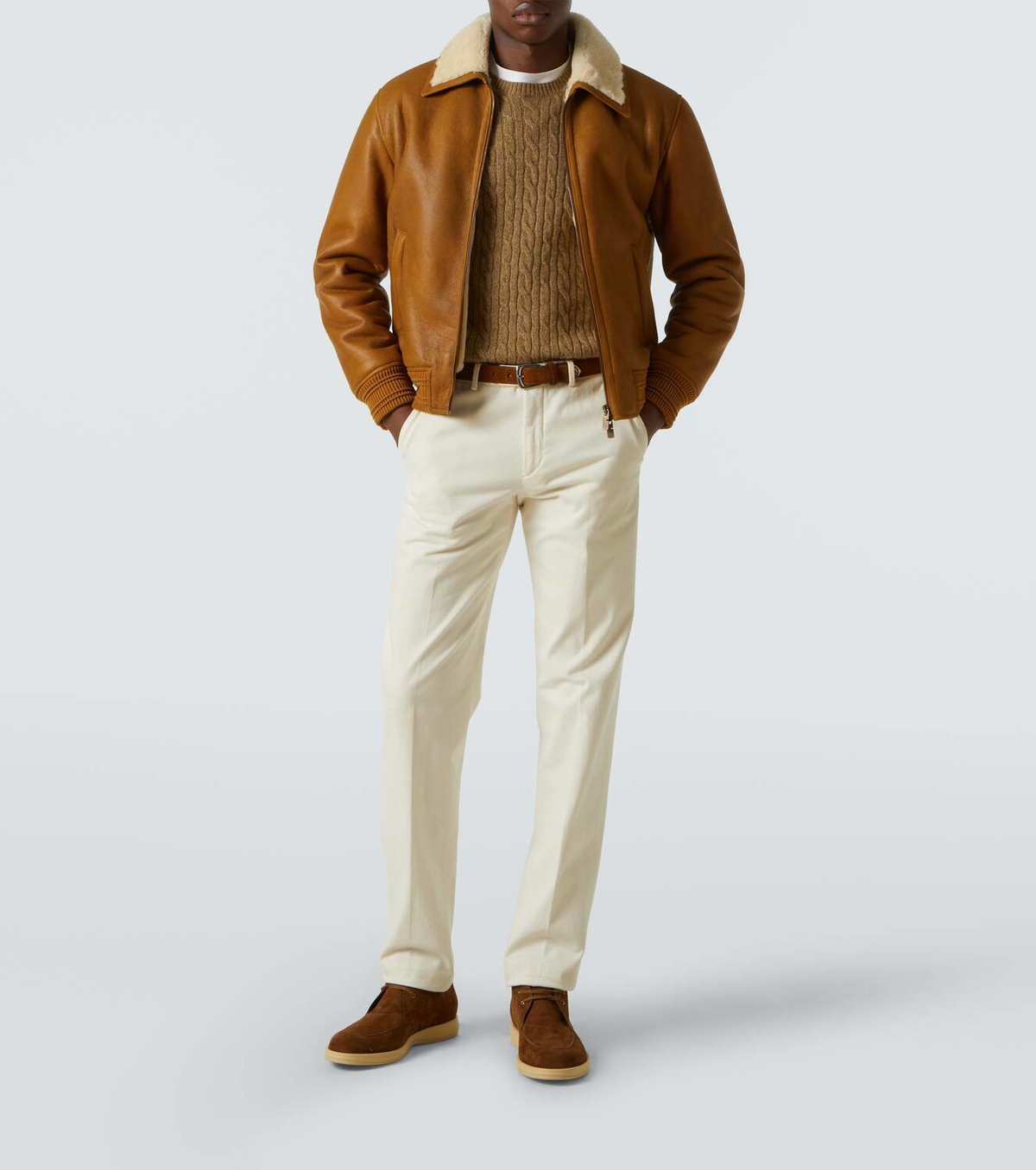 Loro Piana Logo Cashmere Cable Knitted Top Ivory main image 1
