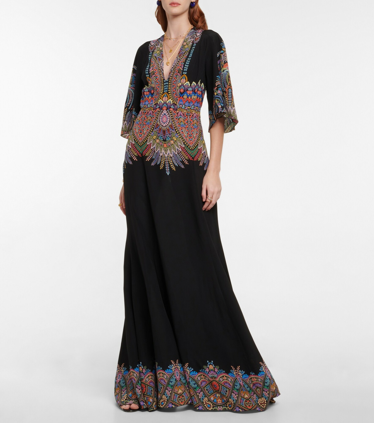 Etro Printed silk maxi dress Etro