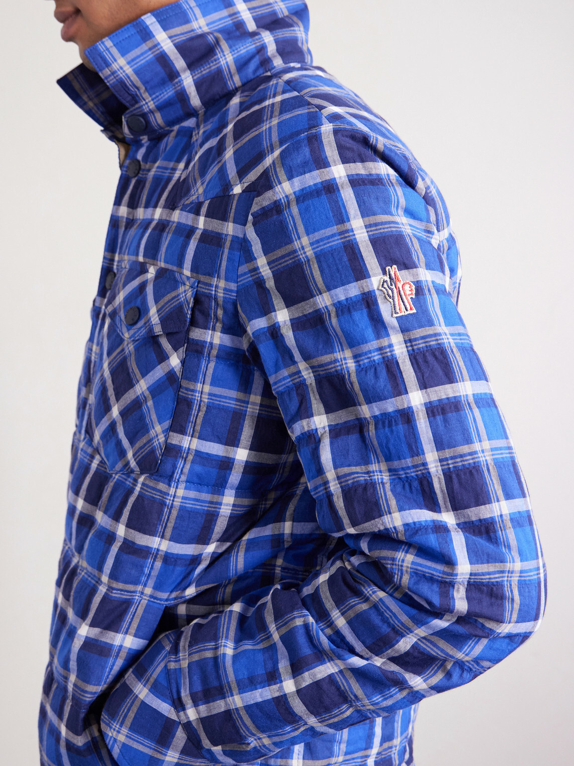 Moncler Grenoble - Gelt Quilted Checked Cotton-Blend Down Shirt Jacket - Blue