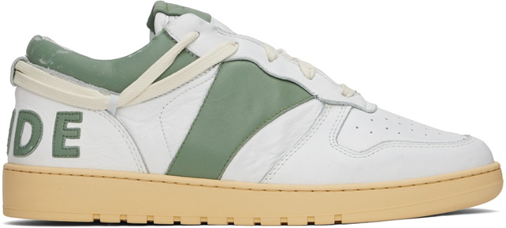 Photo: Rhude White & Green Rhecess Low Sneakers