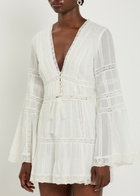 Loveshackfancy Kinsale Lace-trim Cotton Mini Dress White
