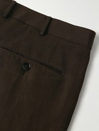 Zegna - Trofeo Slim-Fit Wool and Linen-Blend Suit Trousers - Brown