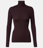 Wolford Ribbed-knit virgin wool turtleneck top