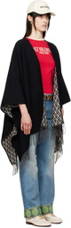 Valentino Garavani Black & Off-White Double Toile Iconographe Scarf