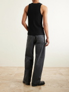 AGOLDE - Viggo Ribbed Stretch Organic Cotton and TENCEL™ Lyocell-Blend Tank Top - Black