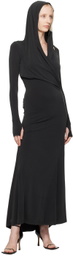 HYEIN SEO Black Hooded Maxi Dress