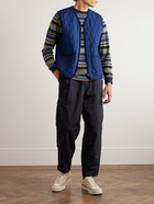 Blue Blue Japan - Straight-Leg Pleated Indigo-Dyed Cotton-Blend Cargo Trousers - Blue