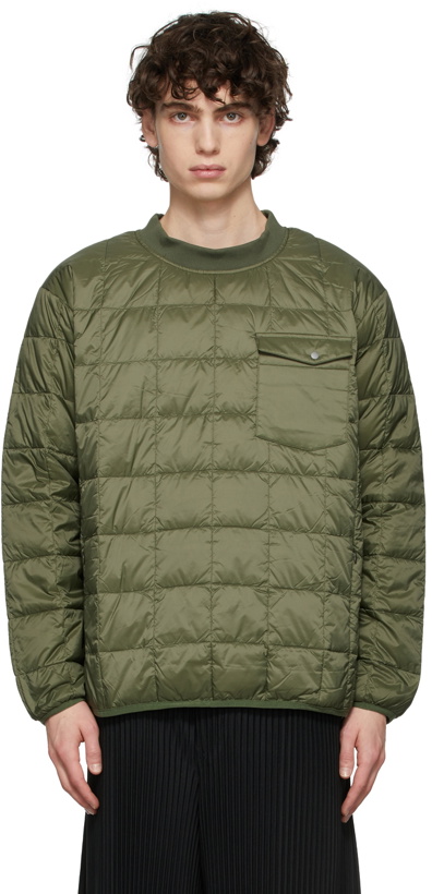 Photo: TAION Khaki Quilted Down Pullover
