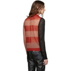 Rick Owens Black and Red Cropped Biker Level Sweater