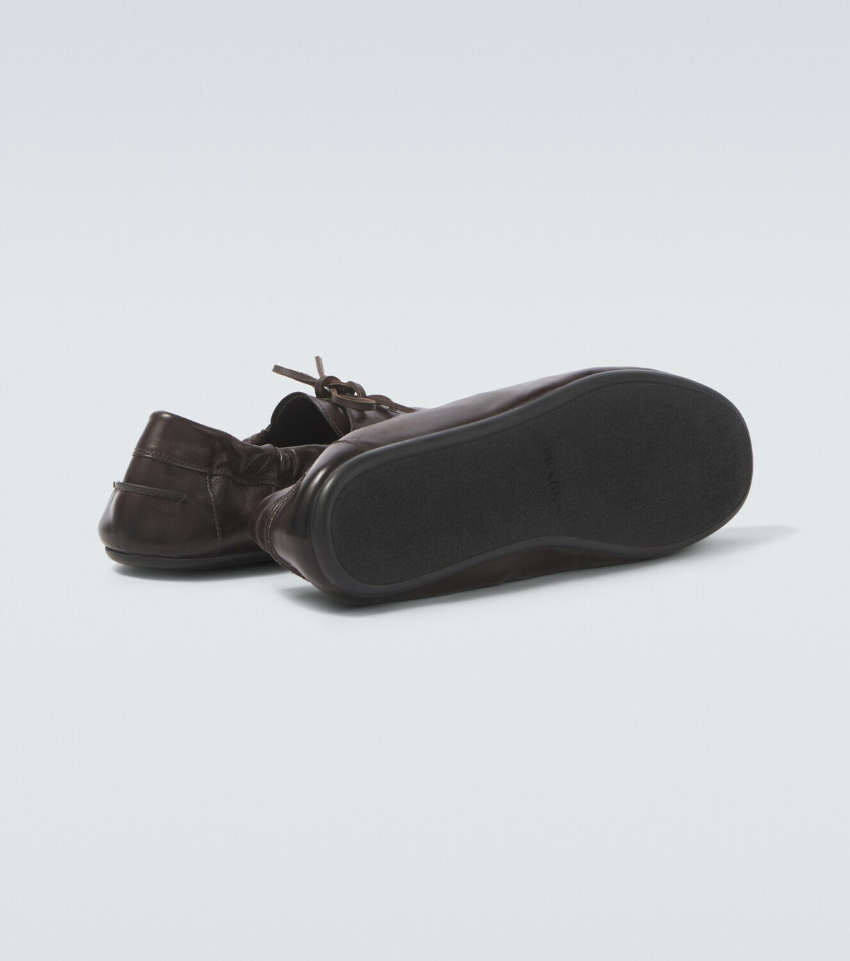 Prada Shuffle leather boat shoes